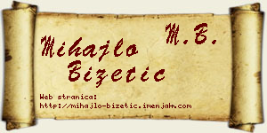 Mihajlo Bizetić vizit kartica